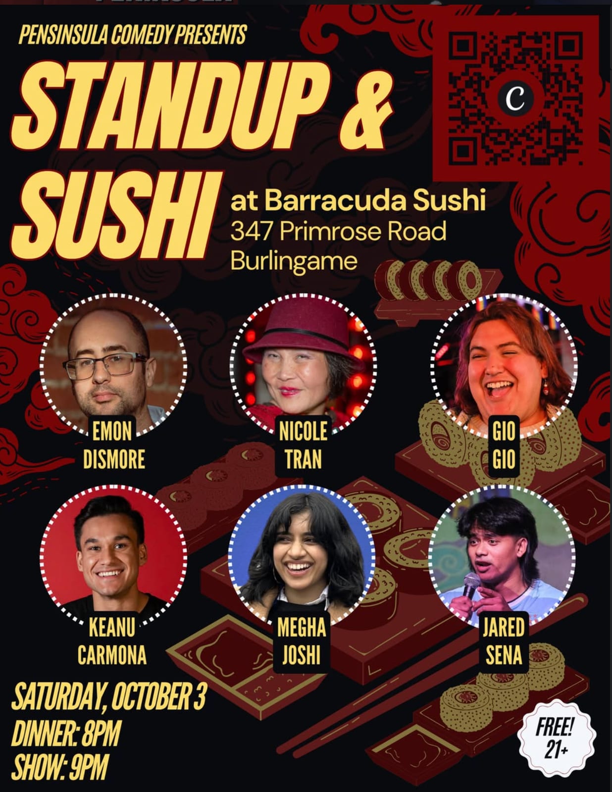 Stand-Up & Sushi flyer