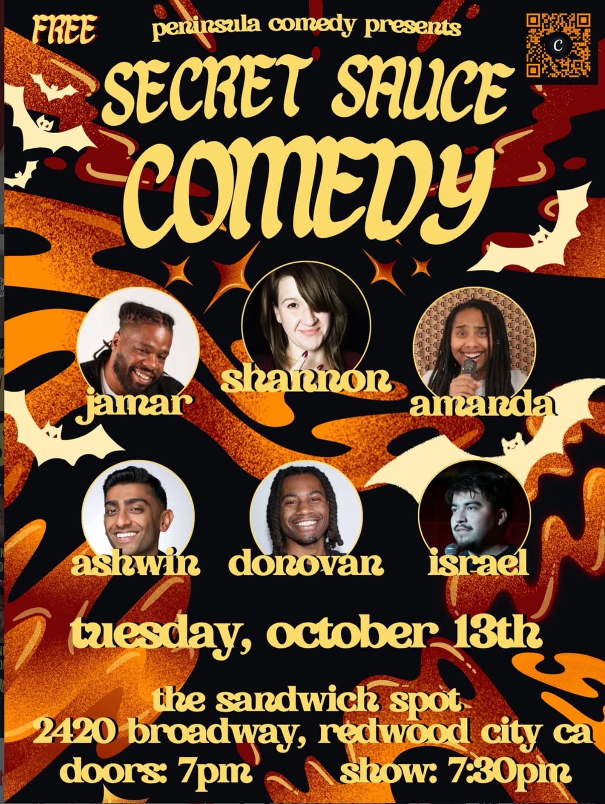 Secret Sauce Comedy flyer